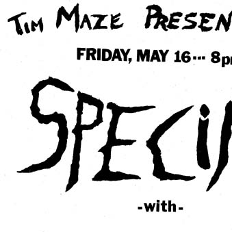 Detail: Specimen/Tell-Tale Hearts/3 Guys Called Jesus flyer, May 16, 1986