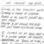 Detail: Morlocks’ “My Friend the Bird” lyrics (collection Jeff Lucas)