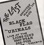 Detail: The Last/Black Flag/Urinals flyer (collection David Klowden)