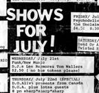 Detail: Kings Road Cafe July 1982 calendar (collection Jason Seibert)