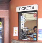 Detail: Ken Cinema ticket booth, August 2008 (photo by Kristen Tobiason)