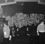Rock Palace interior, 1980s; Vince Mross, Bo Courtney at left (collection Jeff Benet)