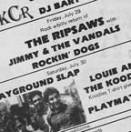 Detail: Rockin’ Dogs/Ripsaws/Jimmy & the Vandals; Headquarters; July 29. 1983 (collection Lori Stalnaker-Bevilacqua)