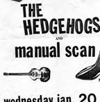 Detail: Hedgehogs/Manual Scan flyer; International Blend, Jan. 20, 1982 (collection Ray Brandes)