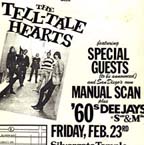 Detail: Tell-Tale Hearts/Manual Scan/DJs Sue & Mike; Silvergate Temple, Feb. 23, 198? (collection Dawn Hill Waxon)