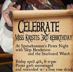 Detail: Kristi Maddocks 3rd REBIRTHday Party flyer (collection Kristi Maddocks)