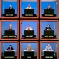Still of celebrity contestants playing Hollywood Squares game